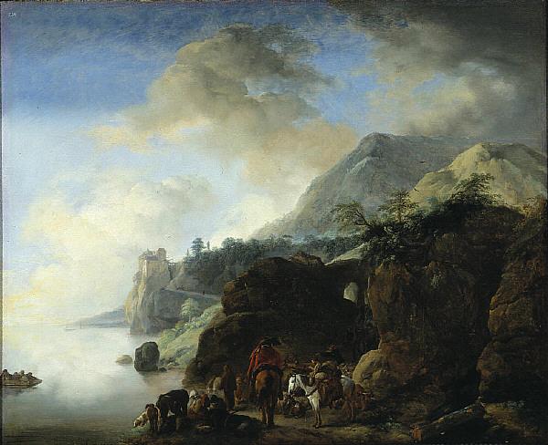 Philips Wouwerman Travelers Awaiting a Ferry Germany oil painting art